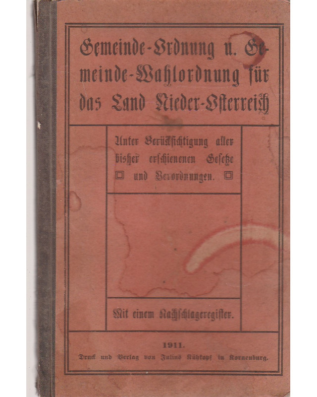Gemeinde-Ordnung für das Land Nieder-Österreich