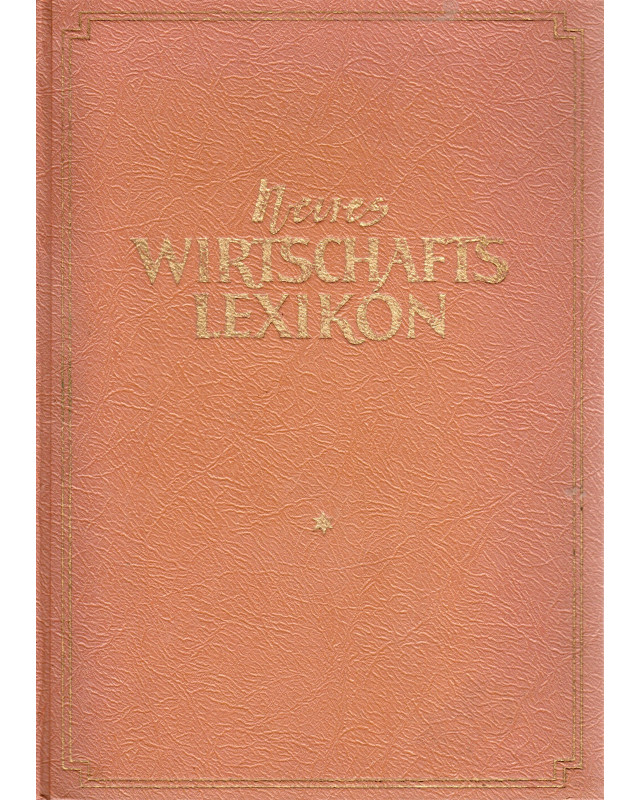 Neues Wirtschaftslexikon, Band I: Die Küche