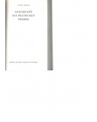 Otto Mann - Geschichte des deutschen Dramas