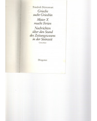 Dürrenmatt - Grieche sucht Griechin - Mister X macht Ferien - Grotesken - Tb