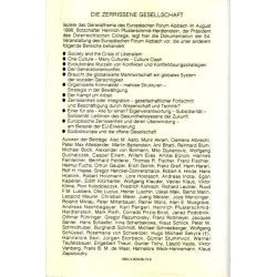 Die zerrissene Gesellschaft - Europäisches Forum Alpbach 1998